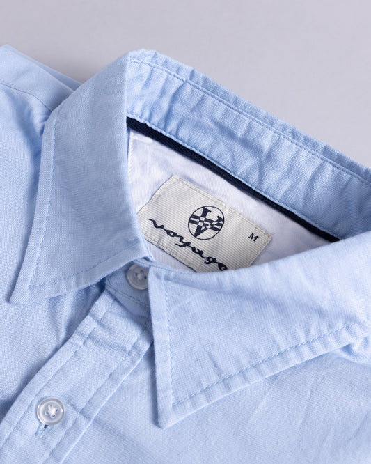 Voyage Principal Button Up Shirt Blue, close-up detail
