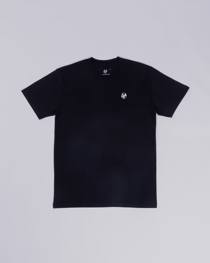 Voyage Icon Tee Black, front, laid flat
