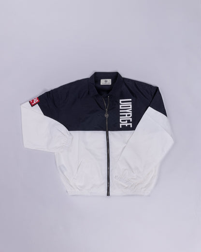 Voyage Sports Jacket Navy/White, front, laid flat