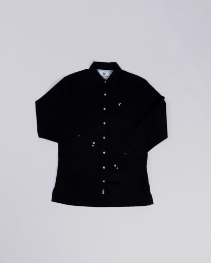 Voyage Principal Button Up Shirt Black, front, laid flat