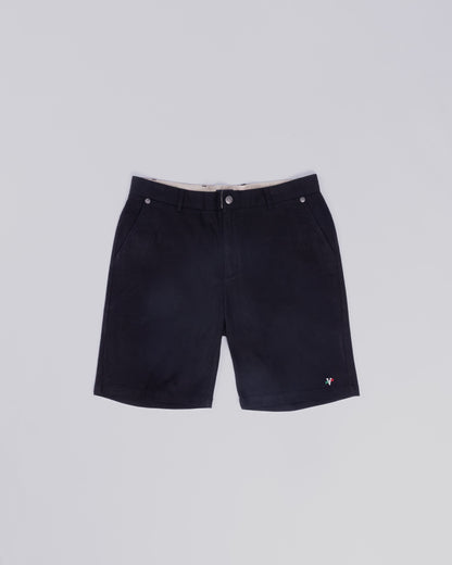 Voyage Bambino Chino Short Black, front, laid flat