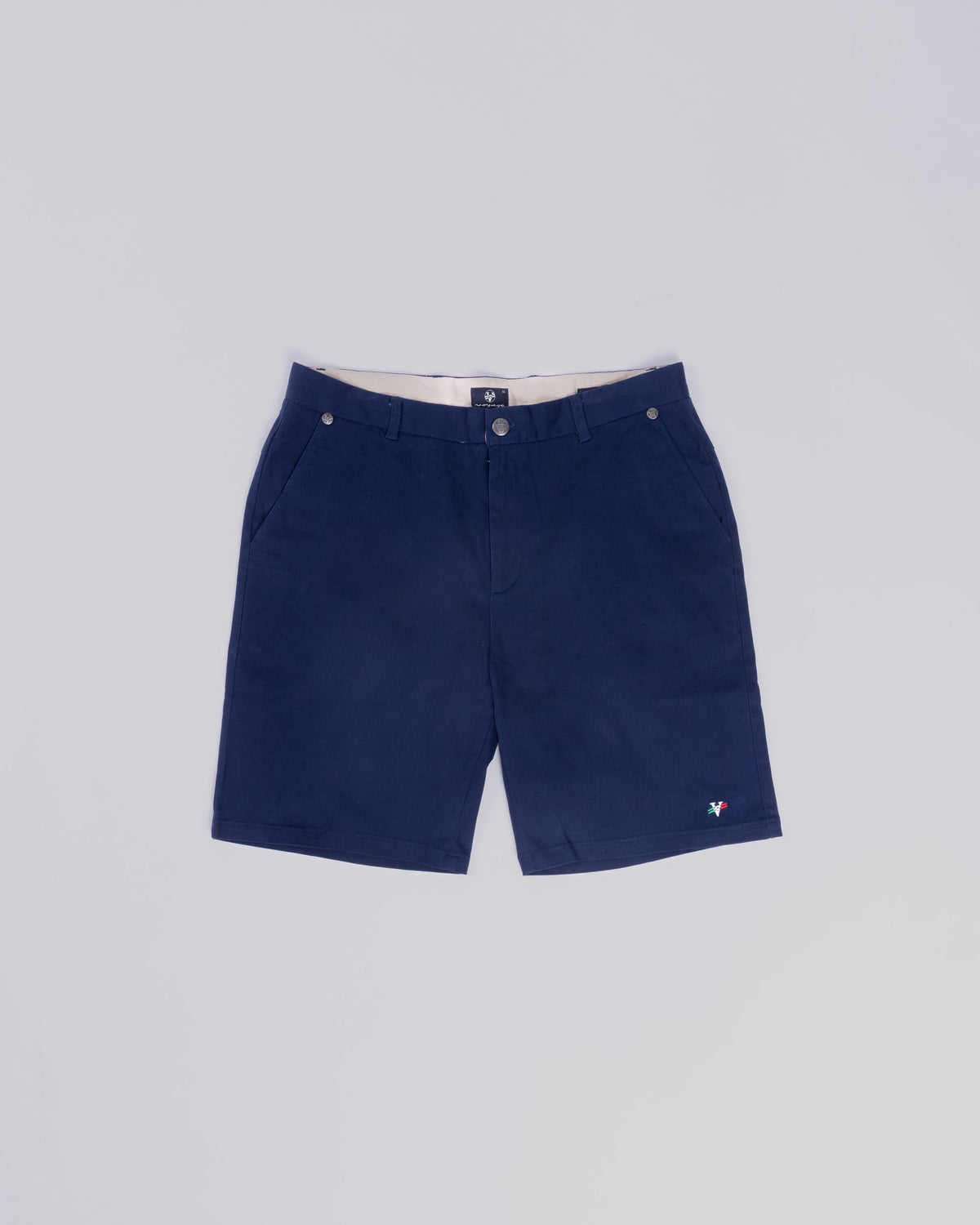 Voyage Bambino Chino Short Navy, front, laid flat