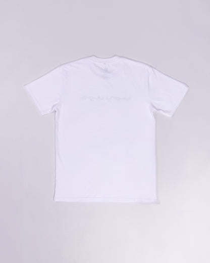 Voyage Script Tee White, back, laid flat