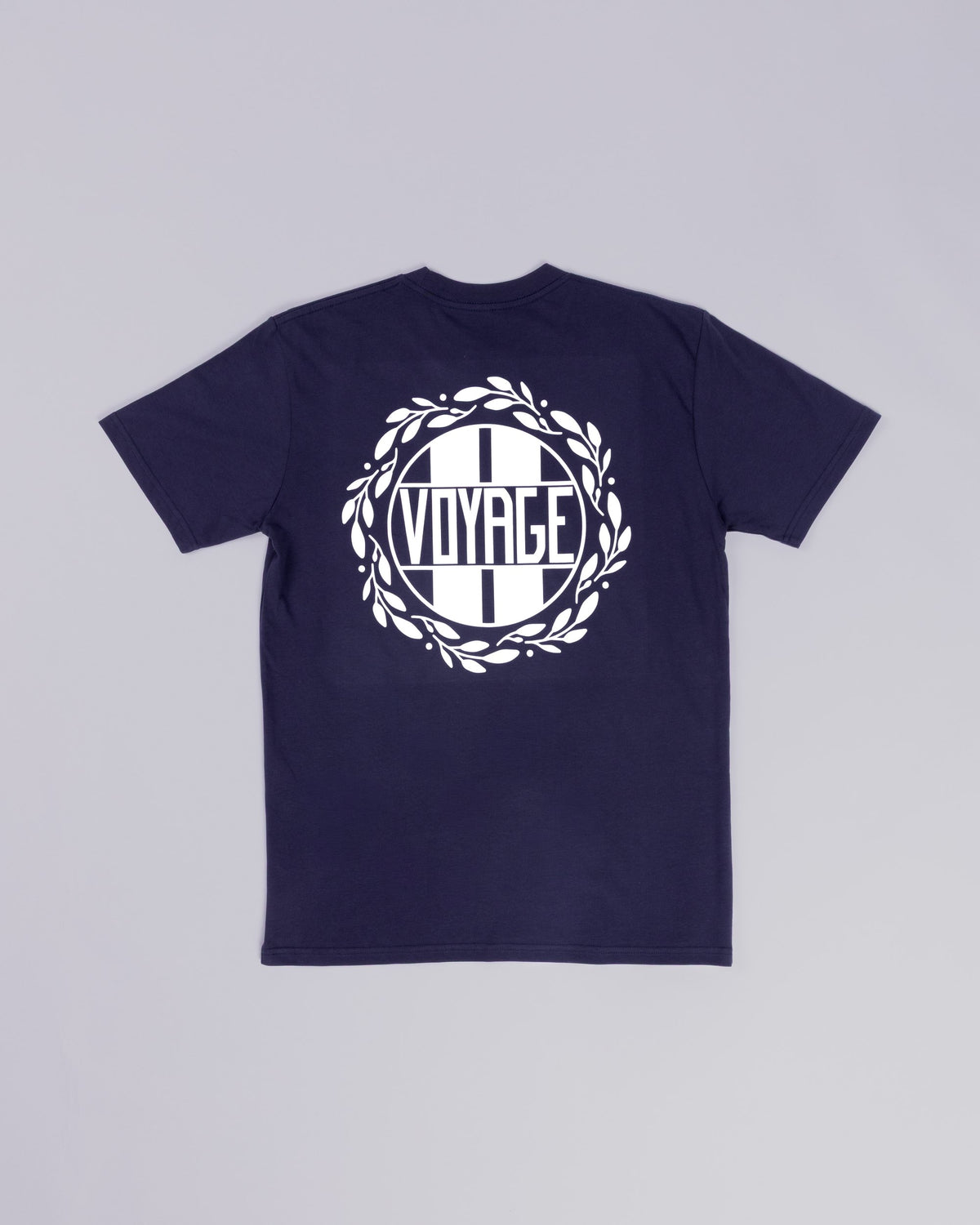 Voyage Emblem Tee Midnight Blue, back, laid flat
