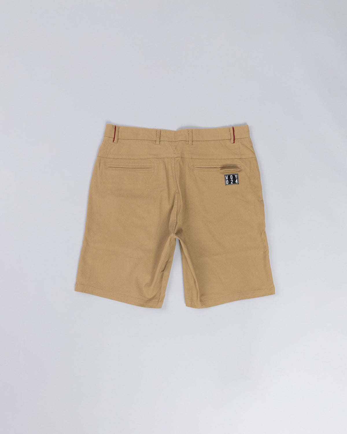 Voyage Bambino Chino Short Sand, back, laid flat
